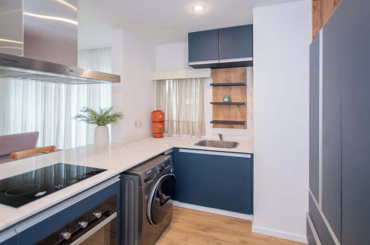 Apartemen, balkon, pemandangan kota | Dapur pribadi