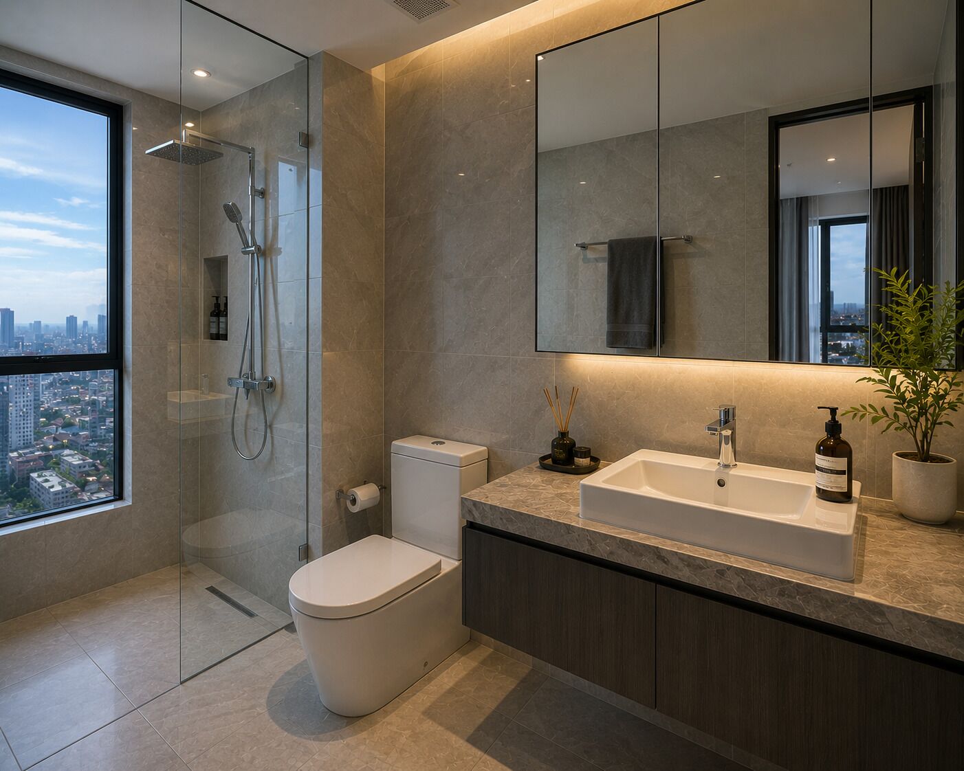 Căn hộ, quang cảnh biển | Phòng tắm