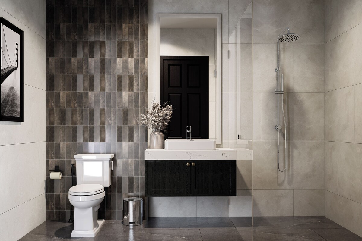 Deluxe Twin Room | Bathroom | Separate tub and shower, hair dryer, slippers, towels