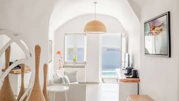 Signature suite, uitzicht op zee | Woonruimte