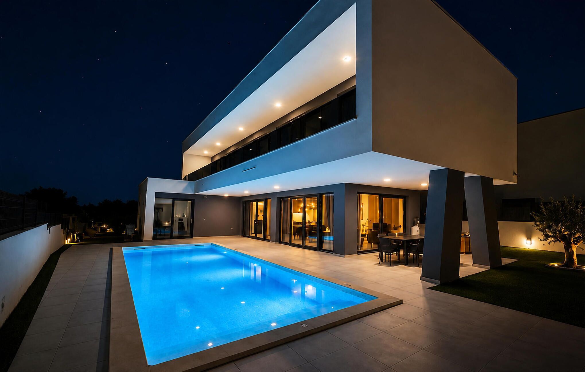 A heated pool