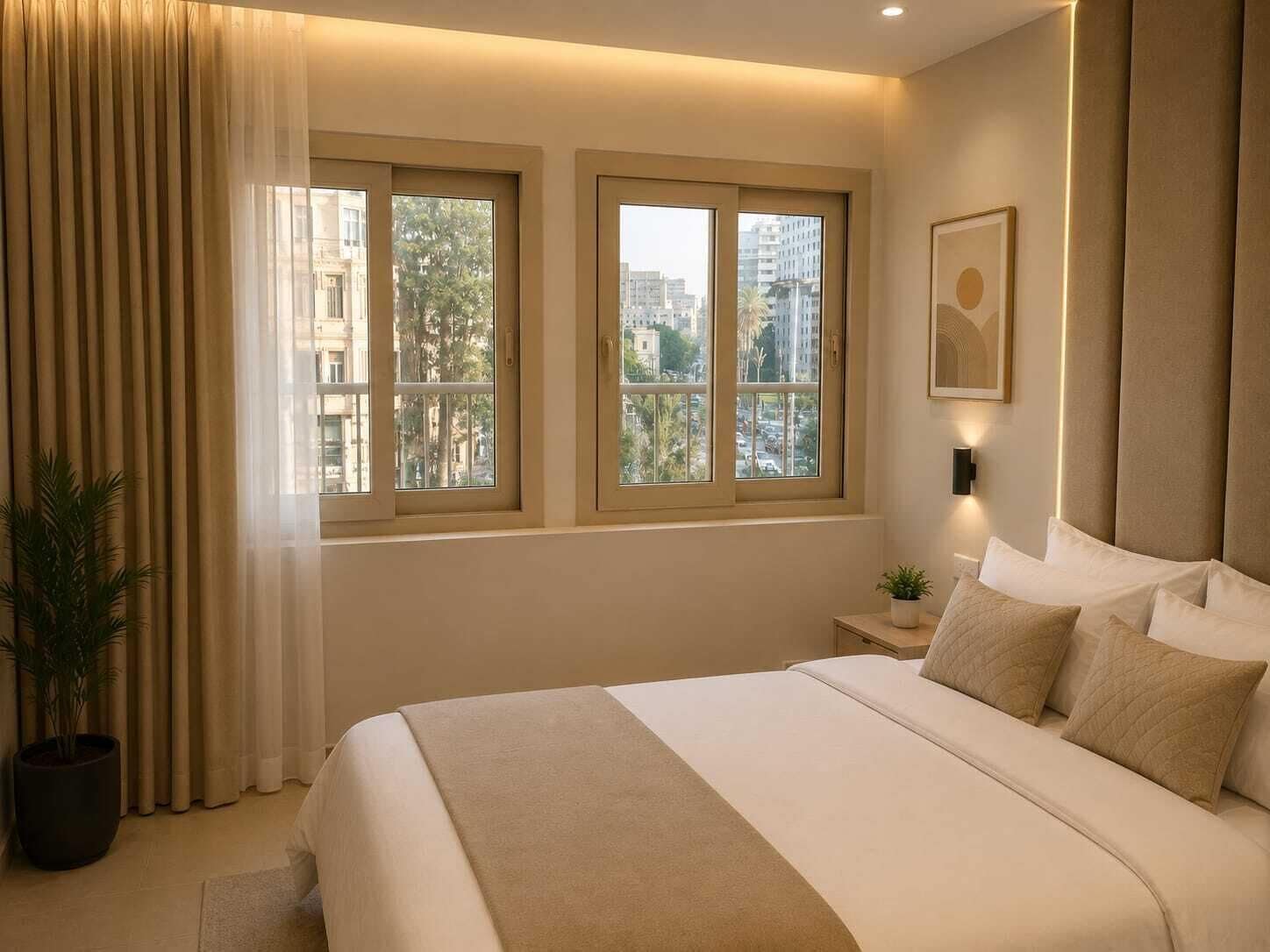 Deluxe Queen Room, Square View | Living area