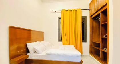 Furnished 1-bedroom apartment with a living room, fully equipped kitchen, and Wi-Fi
