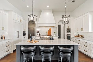 Coffee/tea maker, fridge, microwave, oven - Modern Oasis | Luxury Estate, Resort Pool & Guest House Near Austin (Austin)