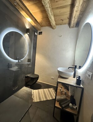 Dusche, Haartrockner, Handtücher