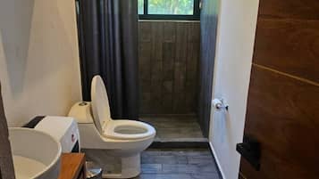 Serviettes fournies, savon, papier de toilette