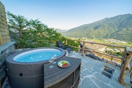Orizzonte Verde - Modern Suite with garden, hot tub and Valtellina views