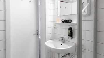 Basic-Einzelzimmer, Stadtblick | Badezimmer | Dusche, Haartrockner, Handtücher, Seife