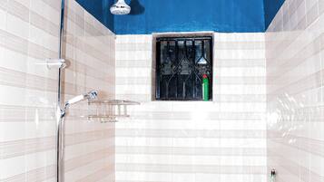 Double Room, Balcony, Garden View | Bathroom | Shower, slippers, towels, soap