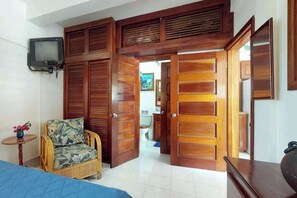 Iron/ironing board, travel cot, Internet, bed sheets - Oceanfront condo w shared pool, sea view, WiFi & partial AC - steps to beach (San Pedro)