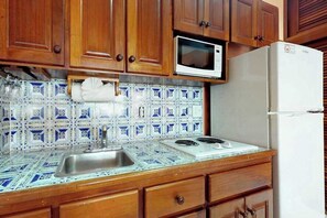Fridge, microwave, stovetop, coffee/tea maker - Oceanfront condo with a pool, ocean views, free WiFi & partial AC (San Pedro)