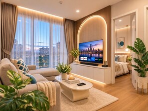 Apartment, 2 Bedrooms, Balcony, Garden View | Living room - Centralworldbts (Bangkok)