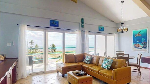 Living area - Steps from the sea apartment with shared pool & ocean-view balcony (San Pedro)