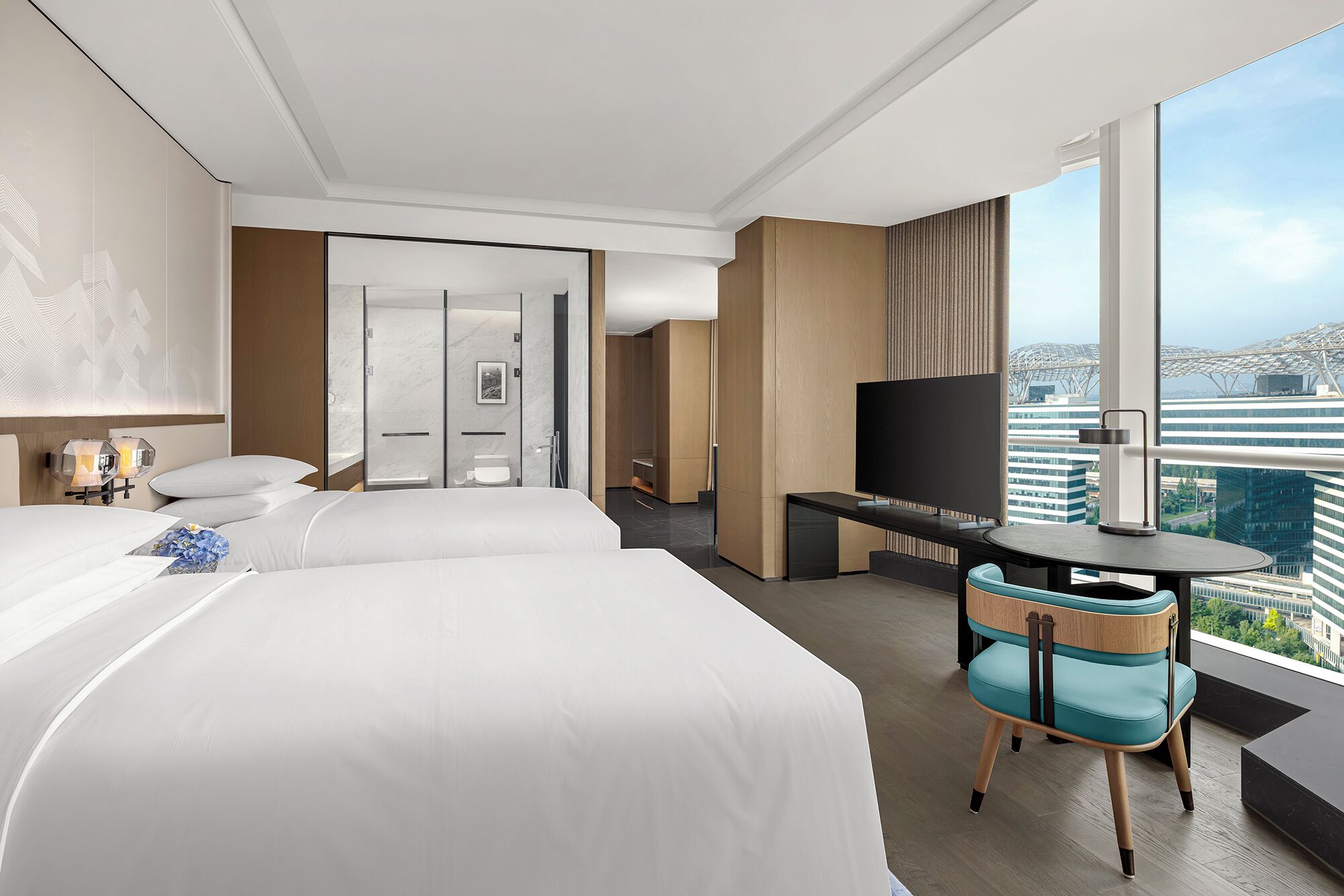 Executive Room, 2 Double Beds | Pillow-top beds, minibar, in-room safe, blackout curtains