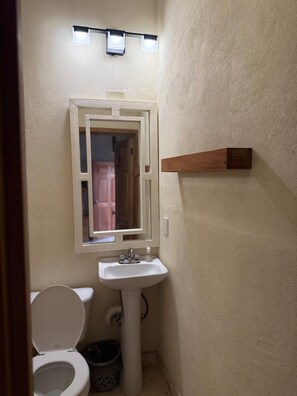 Combined shower/bathtub, towels, soap, toilet paper - Gloria Posada (Mérida)