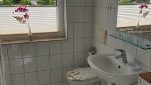 Dusche, Haartrockner, Handtücher