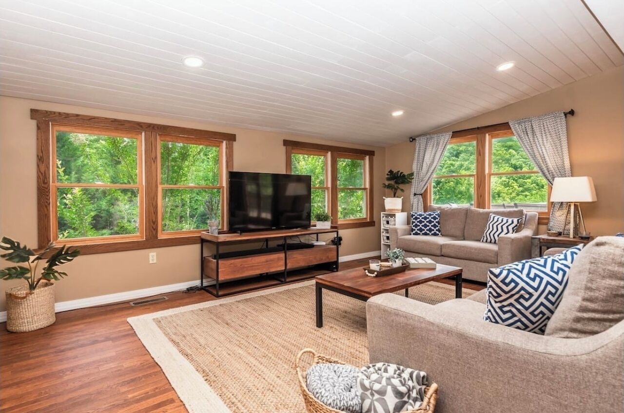 Smart TV, DVD player, books, video library