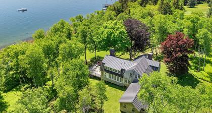 Oceanfront 5BR island retreat with deck, fireplace, and kayaks