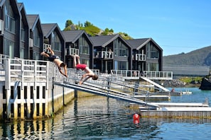 A waterfront property with a dock and a swimming area. - Hamn I Senja (Senja)