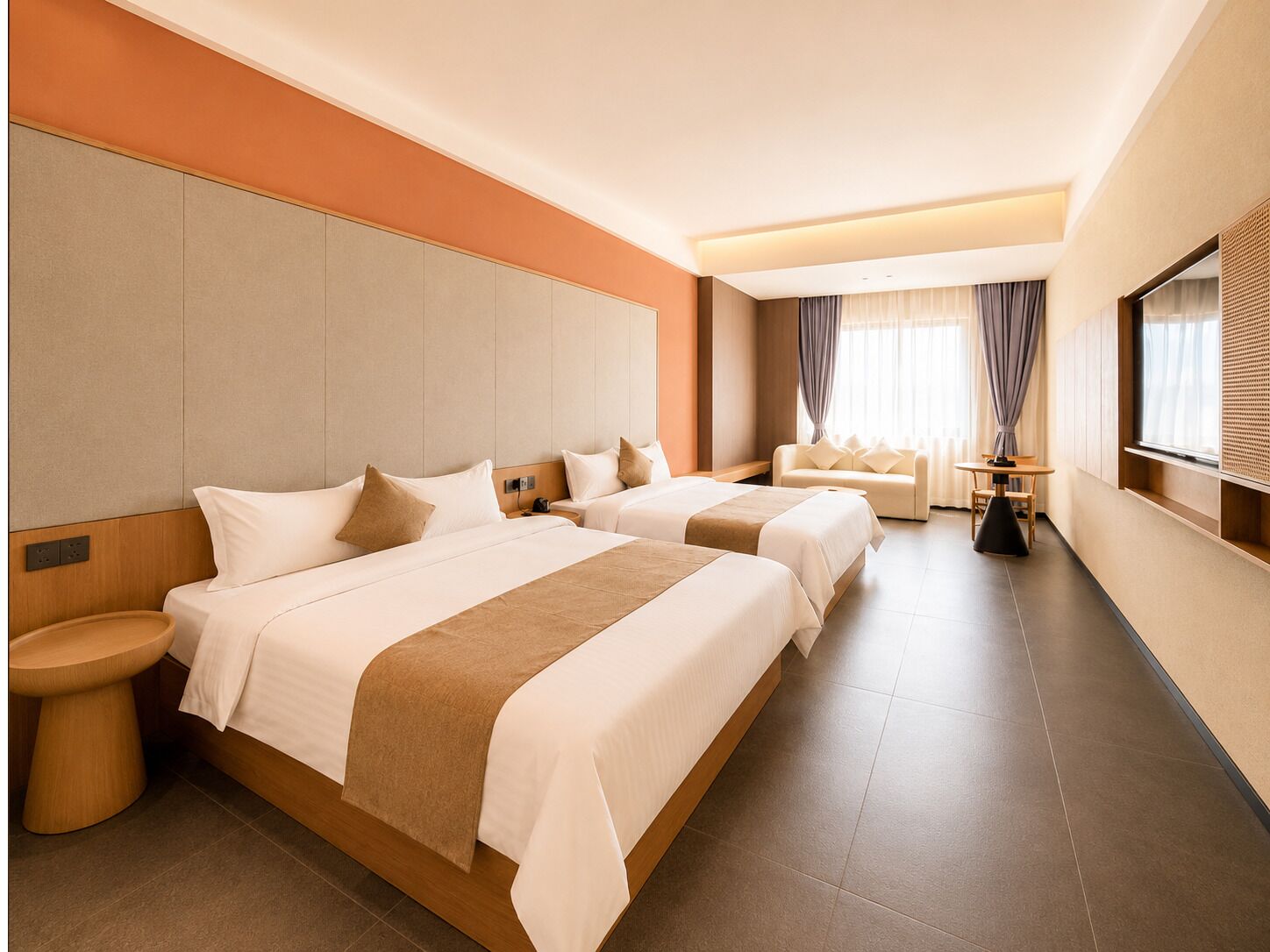 Deluxe Twin Room | Hypo-allergenic bedding, in-room safe, desk, laptop workspace