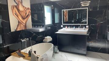 Towels, soap, toilet paper