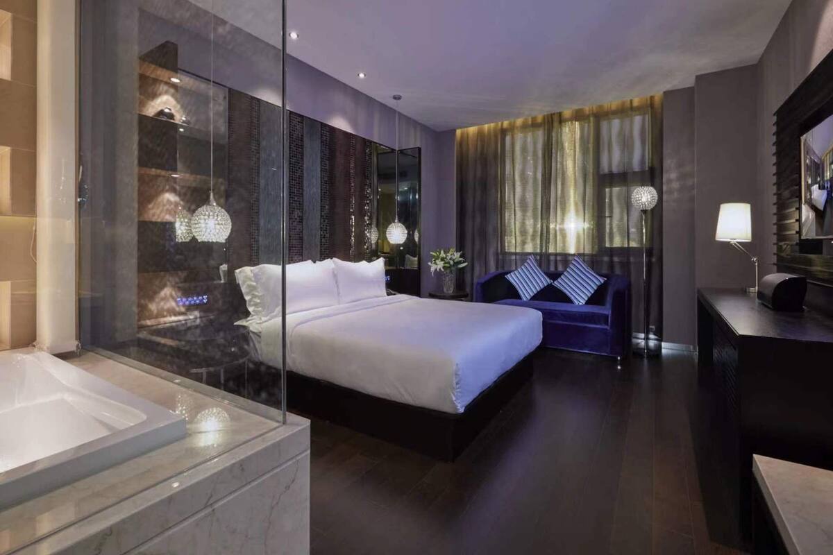 Premium bedding, down duvets, pillow-top beds, free minibar