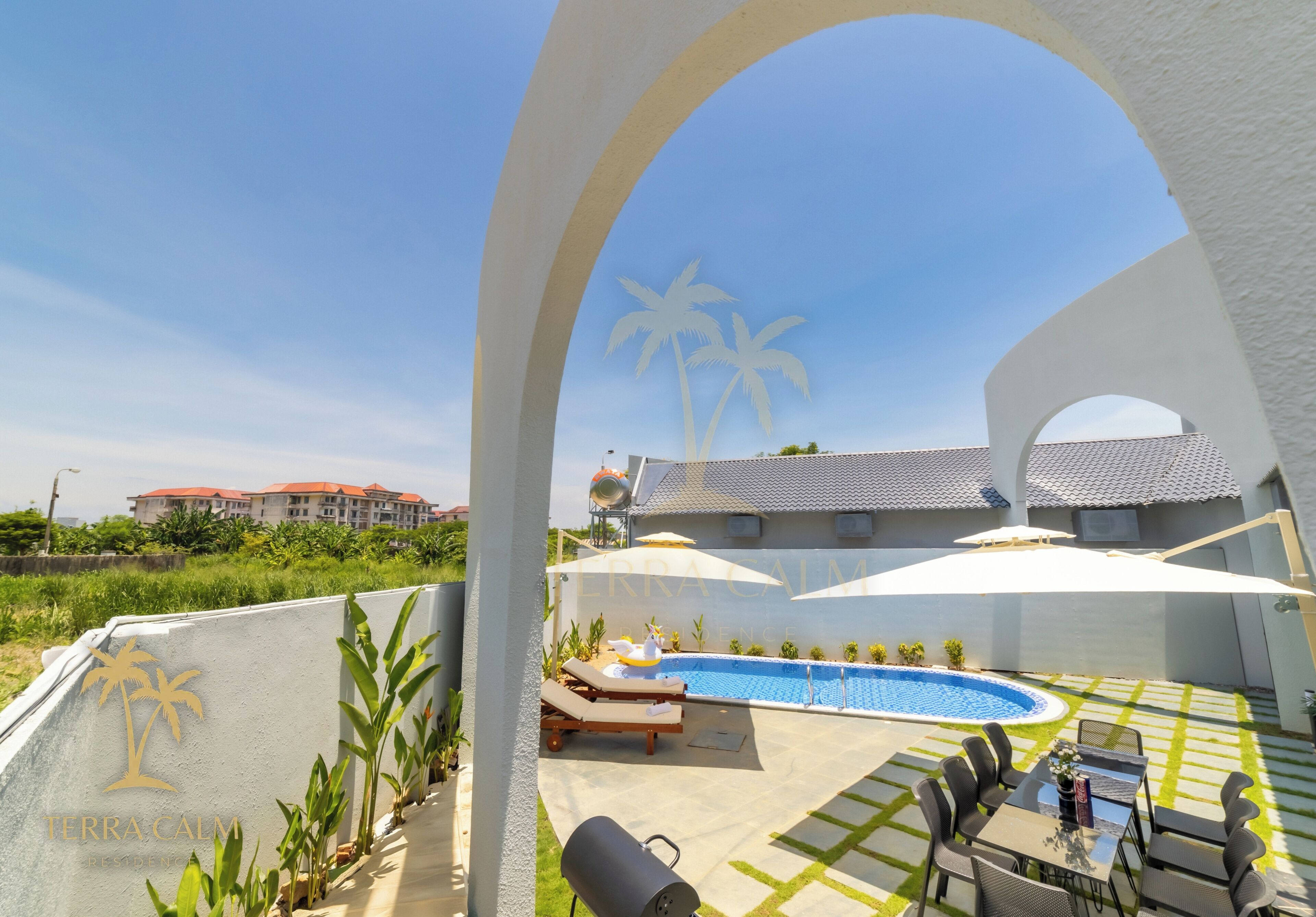 Vila, 6 quartos, piscina particular, vista para a montanha | Opções para refeição ao ar livre