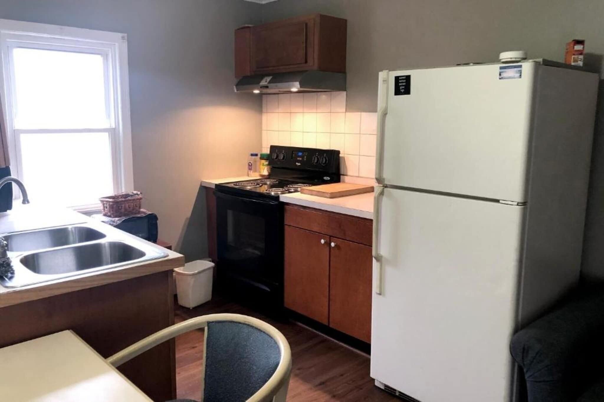 Fridge, microwave, coffee/tea maker