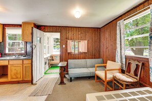 Living area - Swim, Boat, Fish On-Site: Quaint Bass Lake Cabin! (Irons)