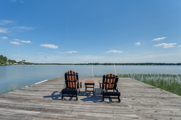 Cast from the private dock or launch from the boat ramp