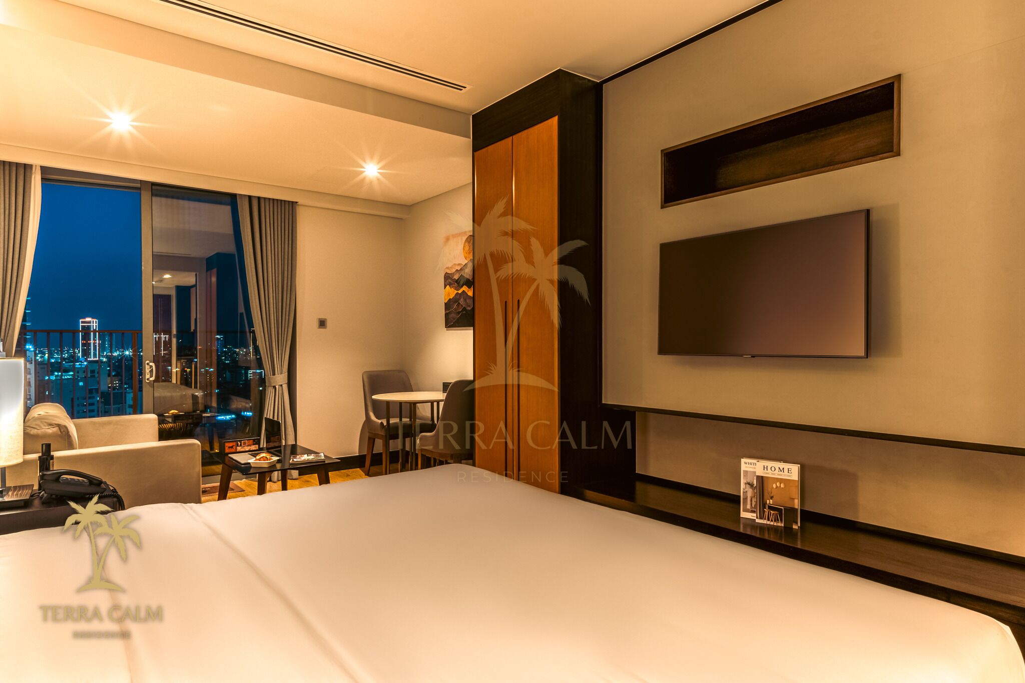 Apartemen, pemandangan laut | Meja kerja, ruang kerja ramah laptop, dan Wi-Fi gratis