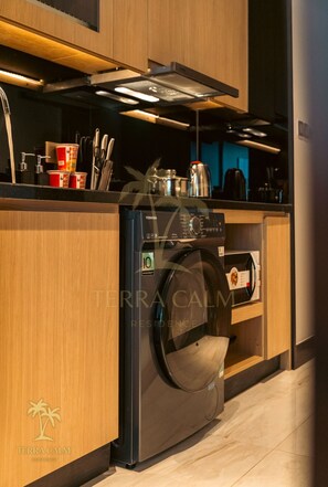 Apartemen, pemandangan laut | Laundry