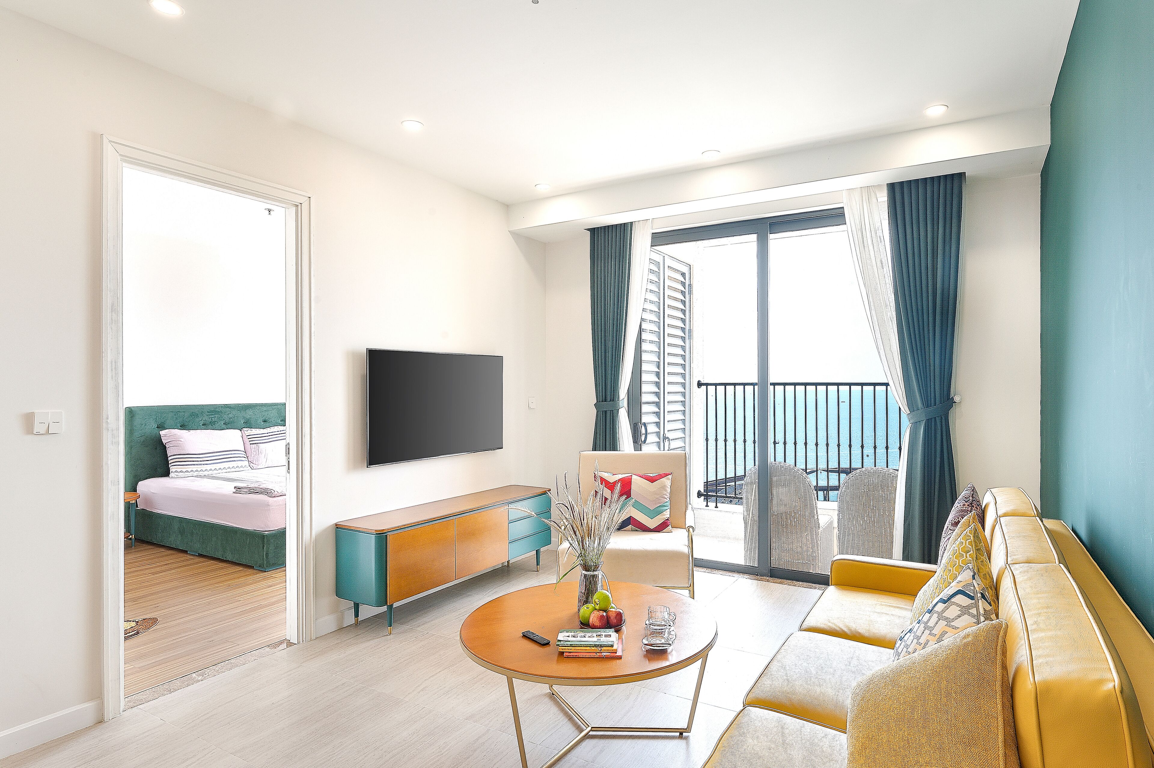 Appartamento familiare, vista spiaggia | Area soggiorno