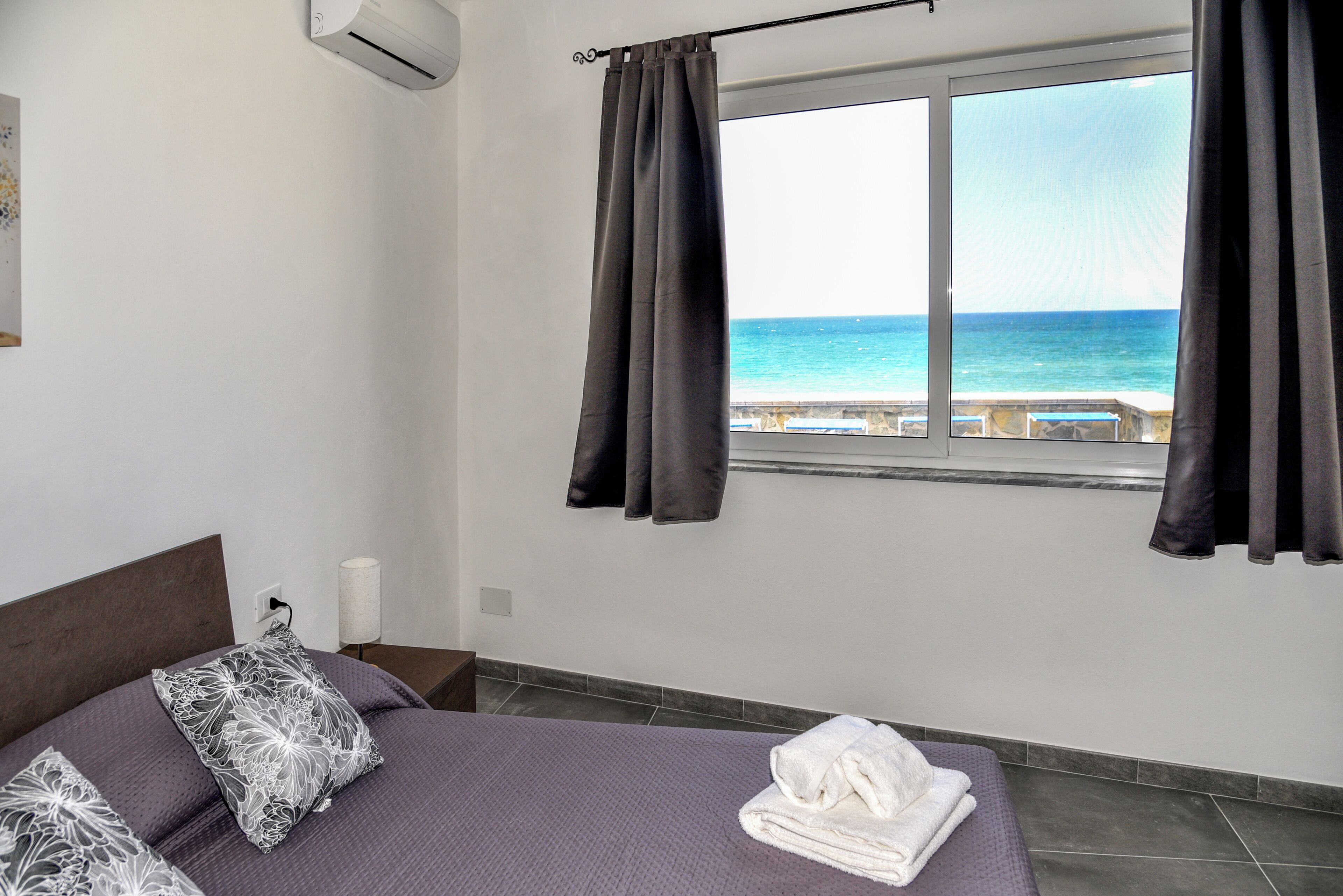 Casa, patio, vista mare