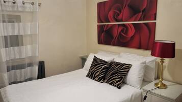 1 bedroom, iron/ironing board, bed sheets