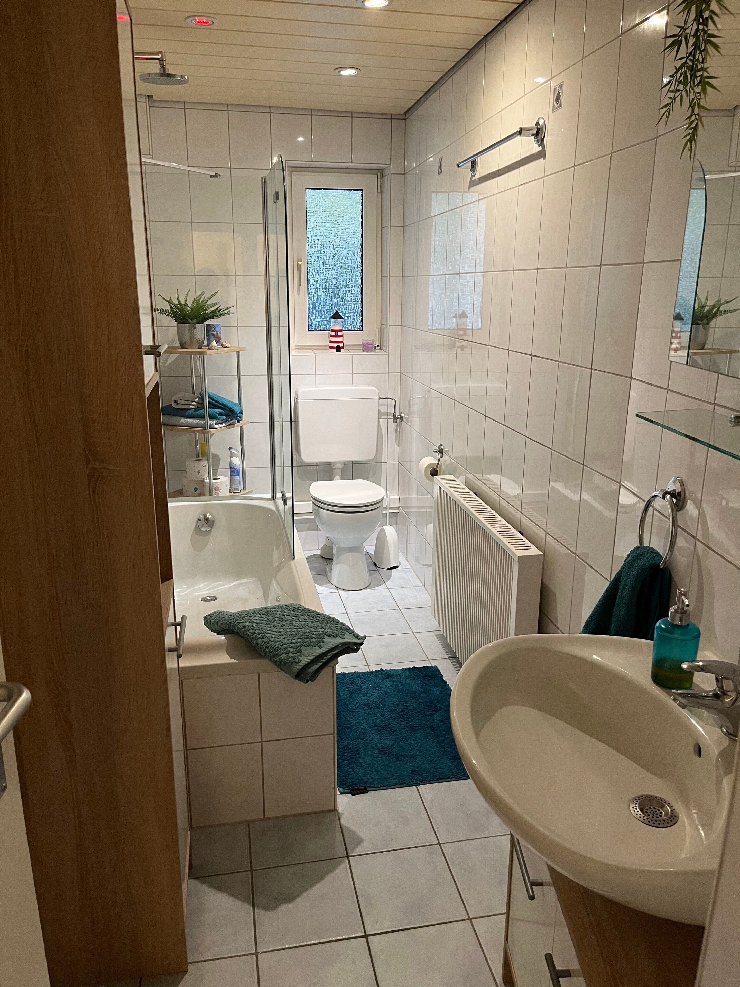 Dusche, Haartrockner, Handtücher