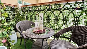 Outdoor dining - Casa Solaria by Artha Heritage with Cozy Balcony in Town Central, Greater Noida (Greater Noida)