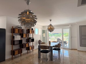 Dining - Villa with a pool, hot tub, and panoramic view (LAUDUN L’ARDOISE)