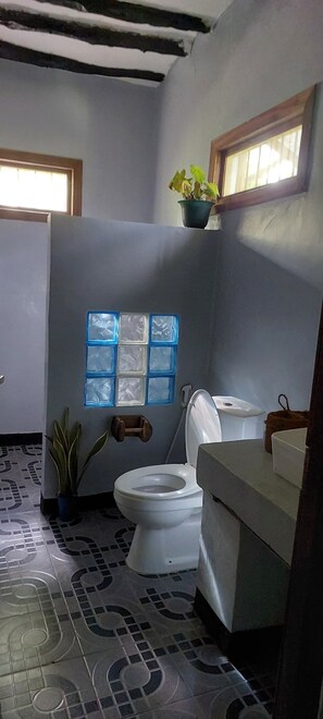 Dusche, Handtücher, Seife, Toilettenpapier