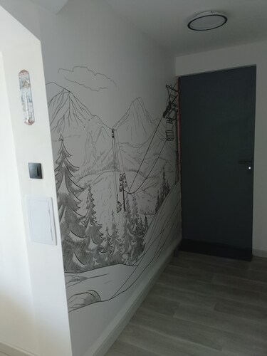 Family-friendly apartment for 4 people with a panoramic view of the mountains