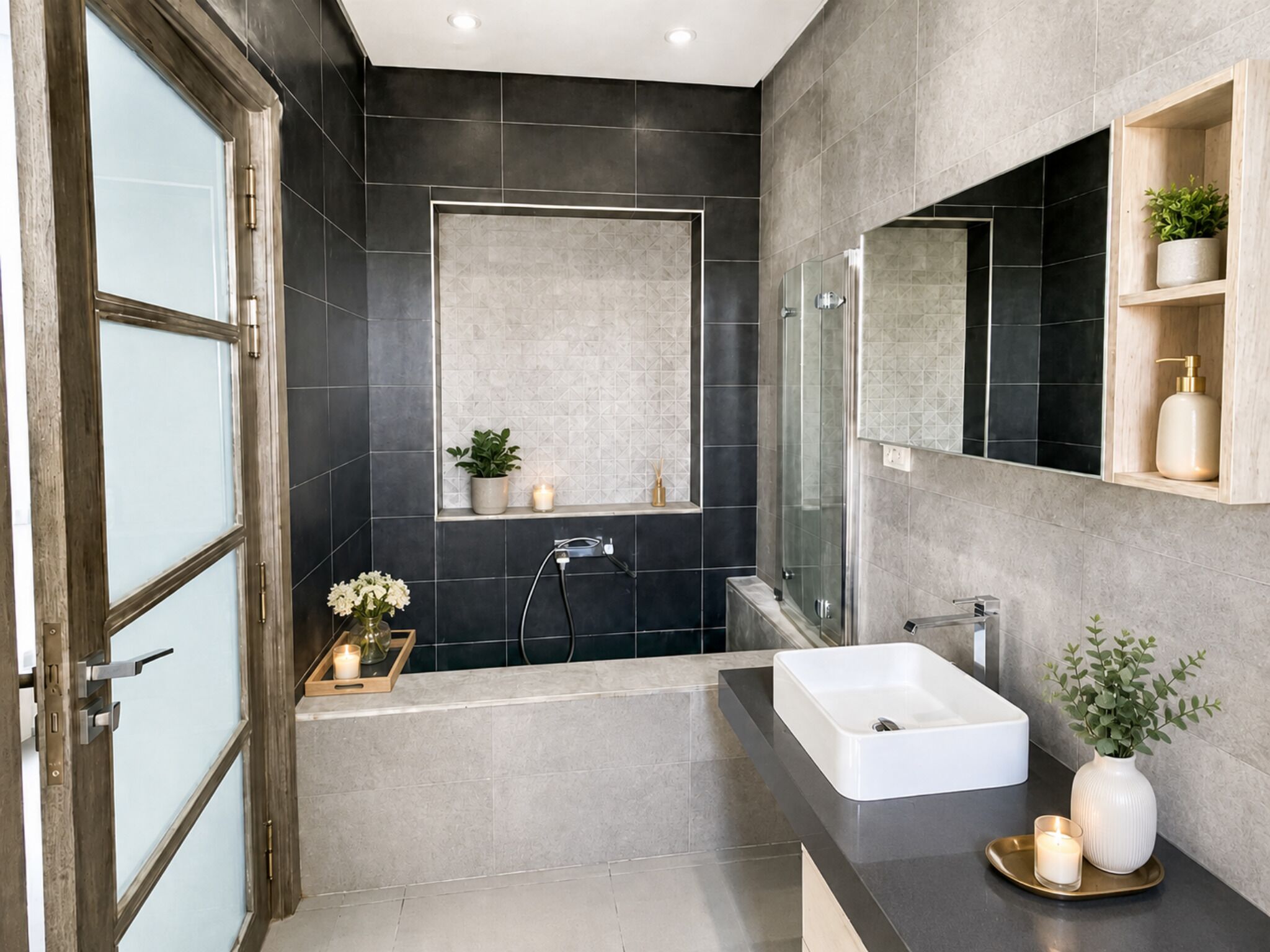 Deluxe Villa, Pool View | Bathroom | Separate bathtub and shower, free toiletries, hair dryer, towels