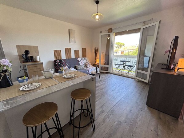 TV - Studio with balcony, AC - 2 guests (Six-Fours-les-Plages)