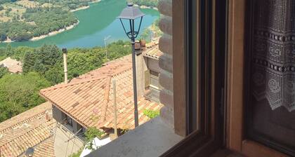 Stone farmhouse on Lake Turano