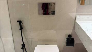 Dusche, Haartrockner, Bidet, Seife