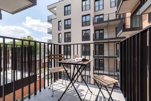 Outdoor dining - Beige Apartment with 2 Balconies | By the River (Szczecin)