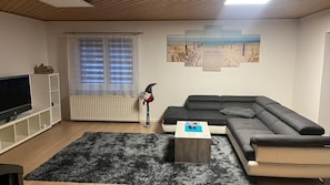TV, peis og bøker
