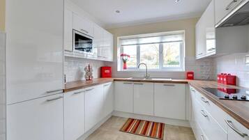 Microwave, oven, dishwasher, high chair