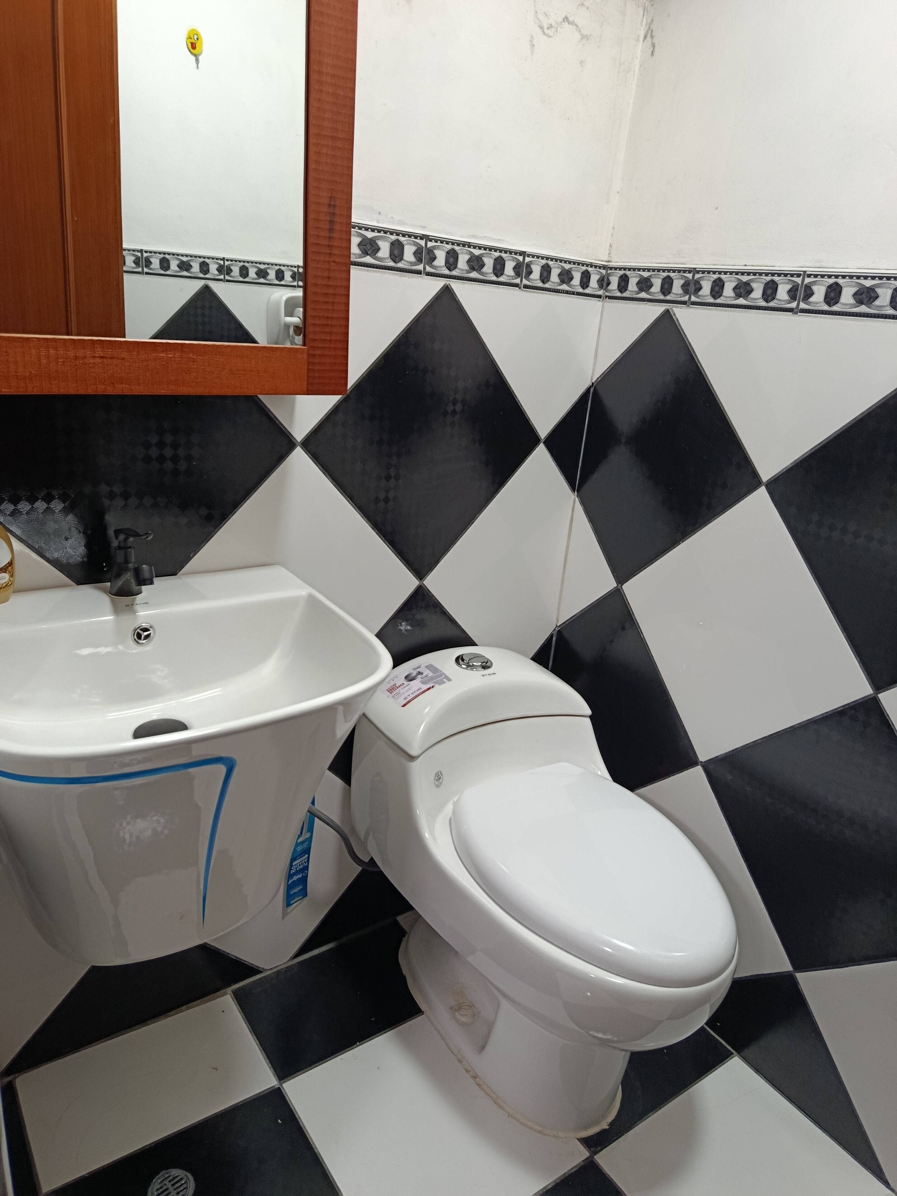 Hair dryer, bidet, towels, soap