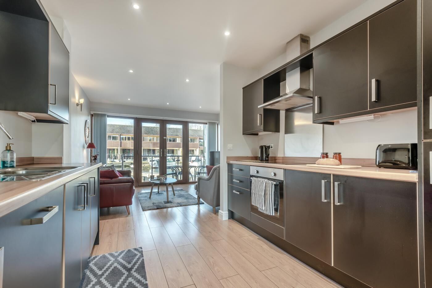 Microwave, oven, dishwasher, high chair