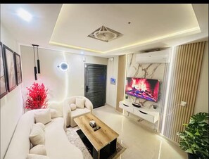 Living area - Luxury 2-Bedroom Stay | Netflix & High-Speed WiFi (Rawalpindi)